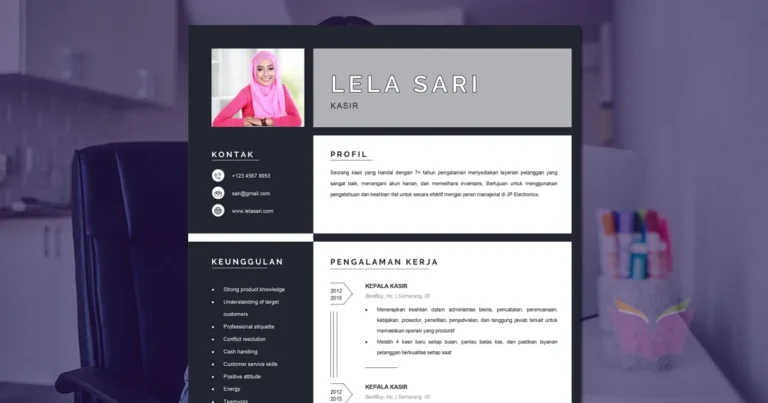 Contoh CV Kasir Berkualitas dan Elegan Word