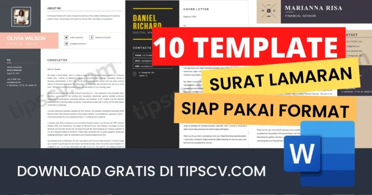 10 Template Surat Lamaran Kerja Siap Pakai Format Word